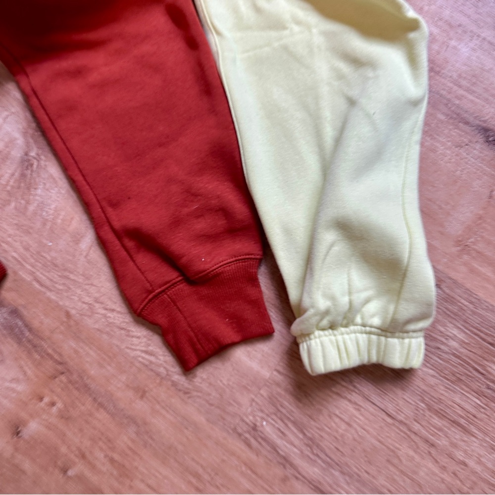 2️⃣✌🏽Nike 💛❤️ PAIRS Fleece Joggers in Green/Yellow and Brick Red - New - Picture 5 of 10